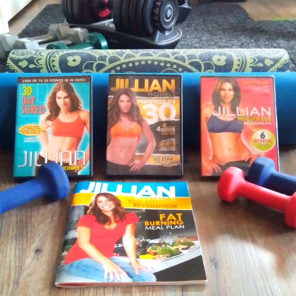 Jillian Michaels DVDS & Meal Plan Book, 4 pieces